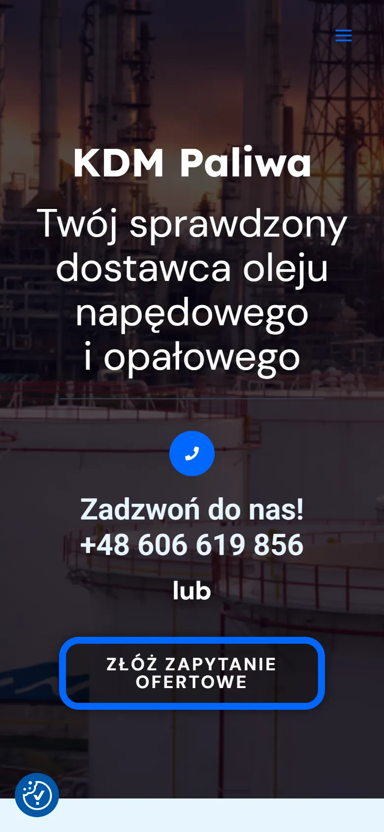 Ta sama strona paliwaok.pl na ekranie telefonu